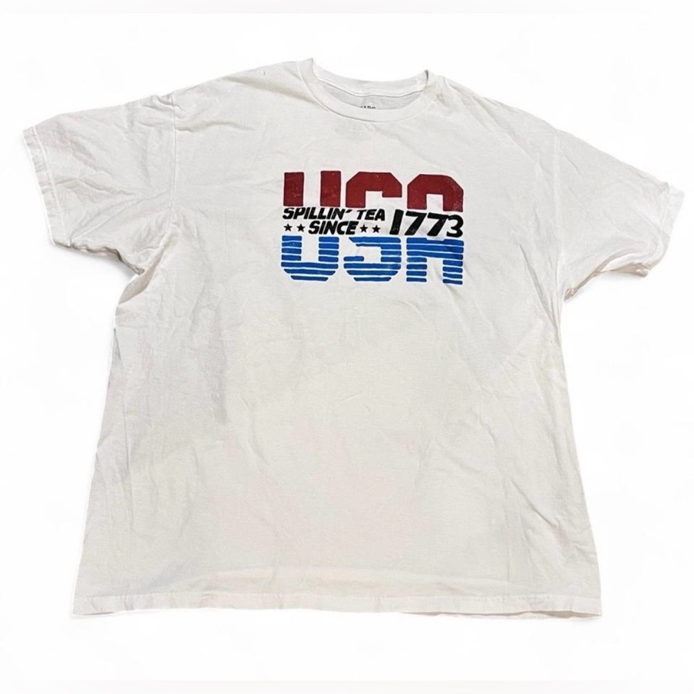 Melmarc Unisex White USA America Patriotic Graphic T-Shirt 2X